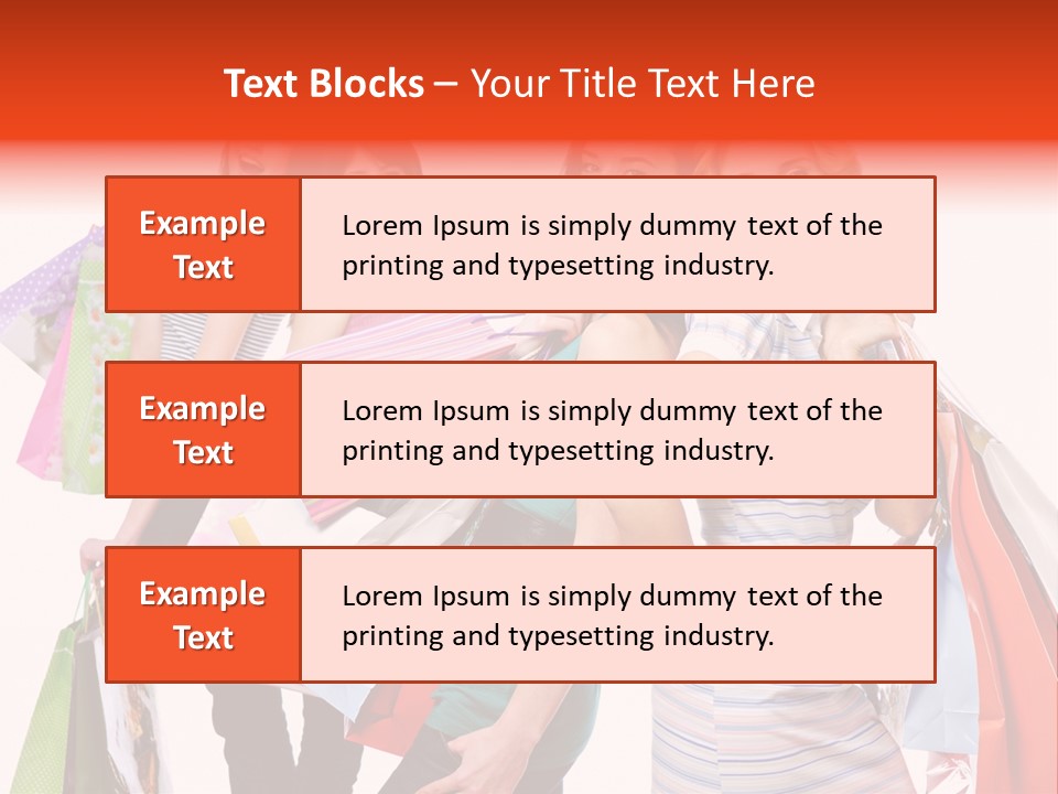 Bag Girls Caucasian PowerPoint Template