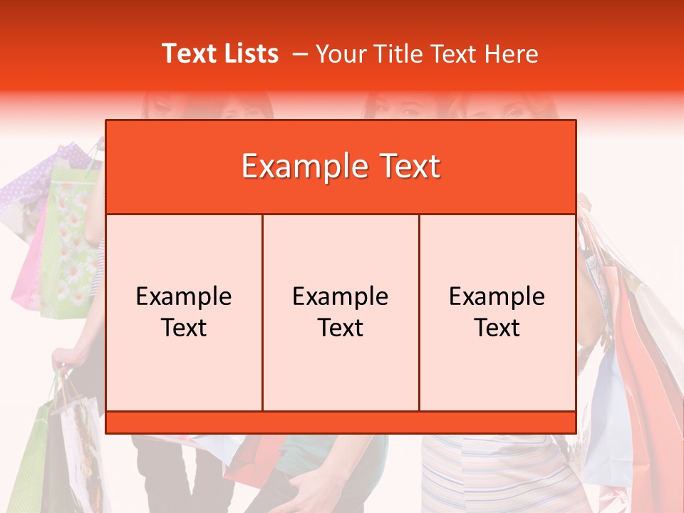 Bag Girls Caucasian PowerPoint Template