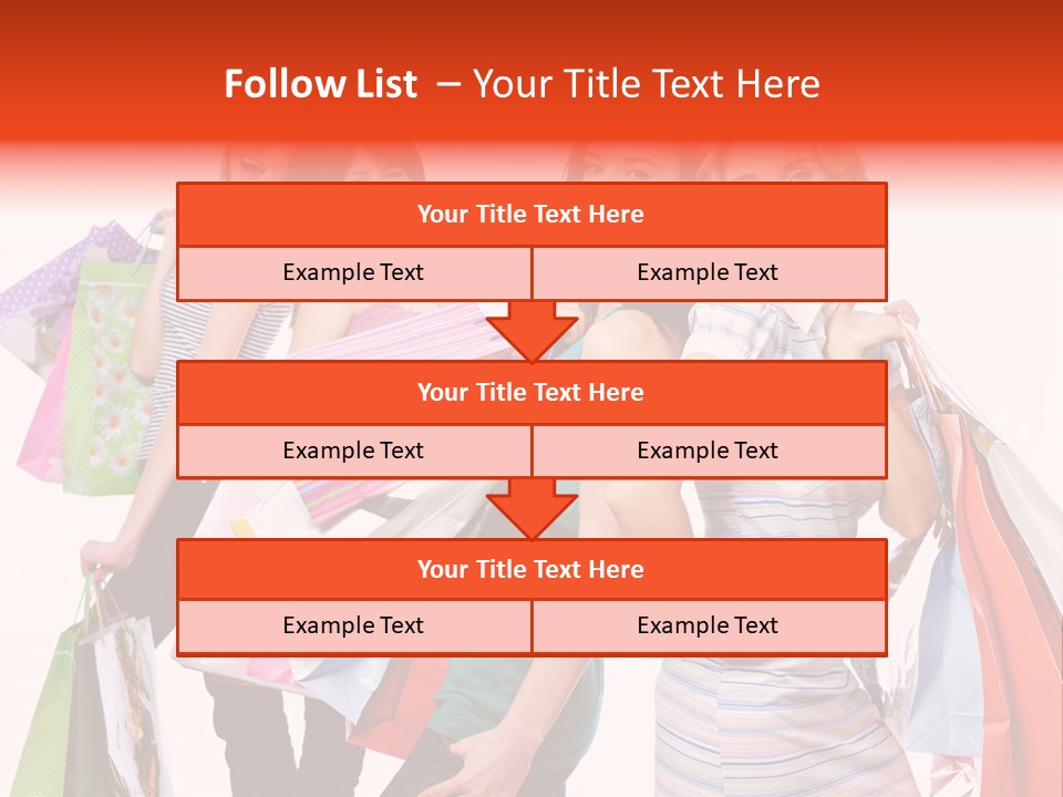 Bag Girls Caucasian PowerPoint Template