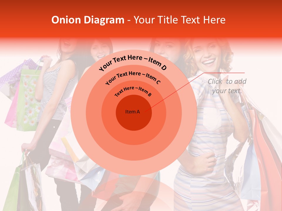 Bag Girls Caucasian PowerPoint Template