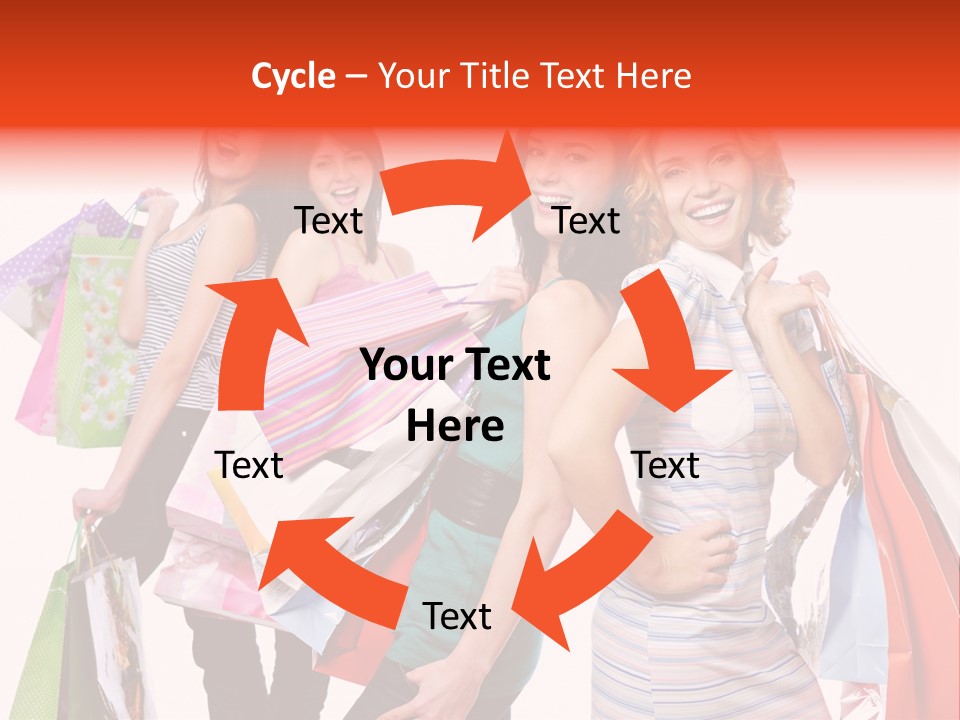 Bag Girls Caucasian PowerPoint Template