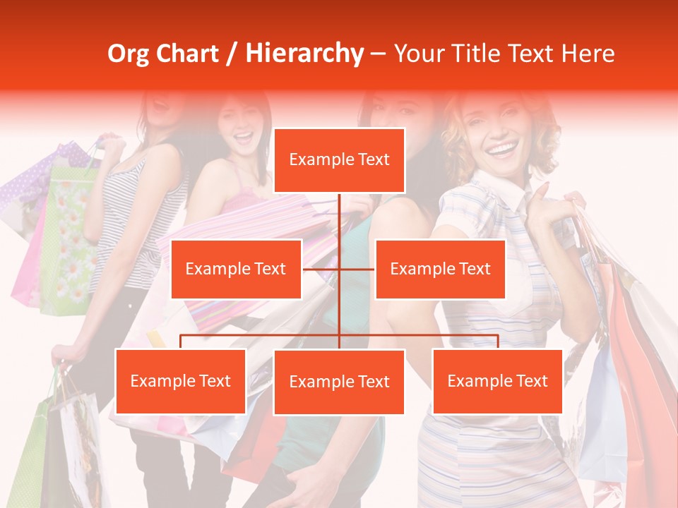 Bag Girls Caucasian PowerPoint Template