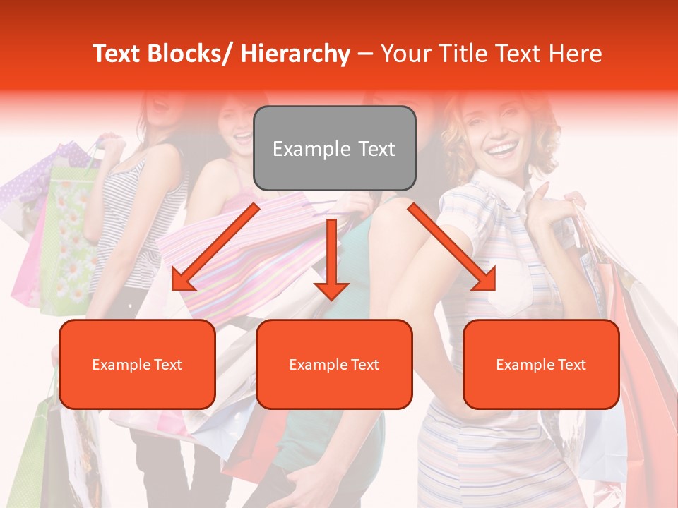 Bag Girls Caucasian PowerPoint Template