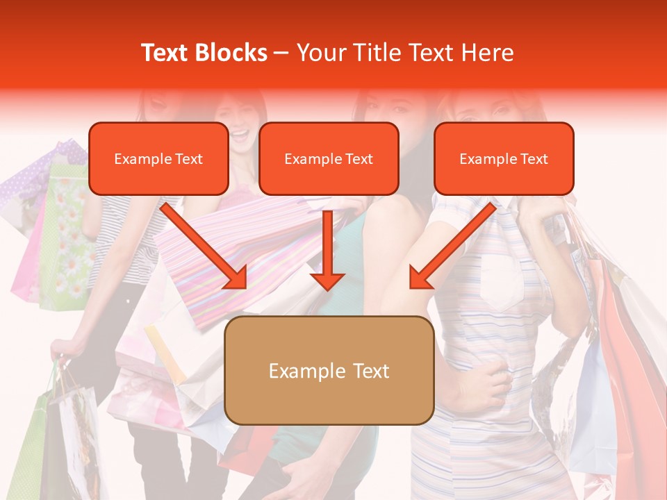 Bag Girls Caucasian PowerPoint Template