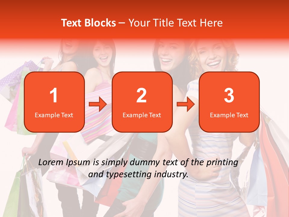 Bag Girls Caucasian PowerPoint Template