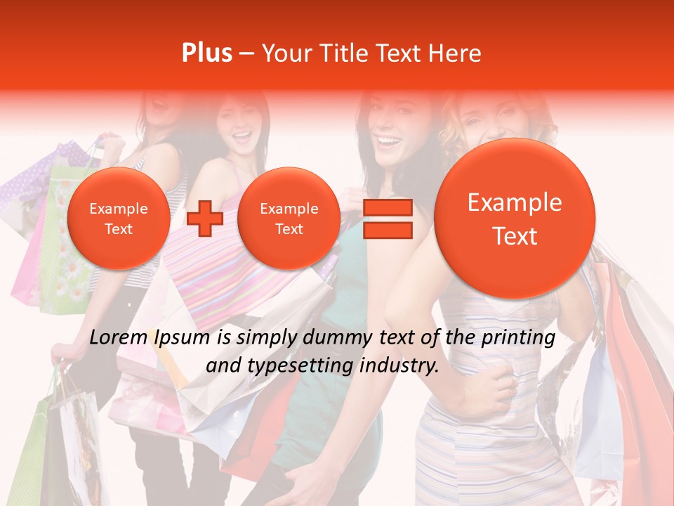 Bag Girls Caucasian PowerPoint Template