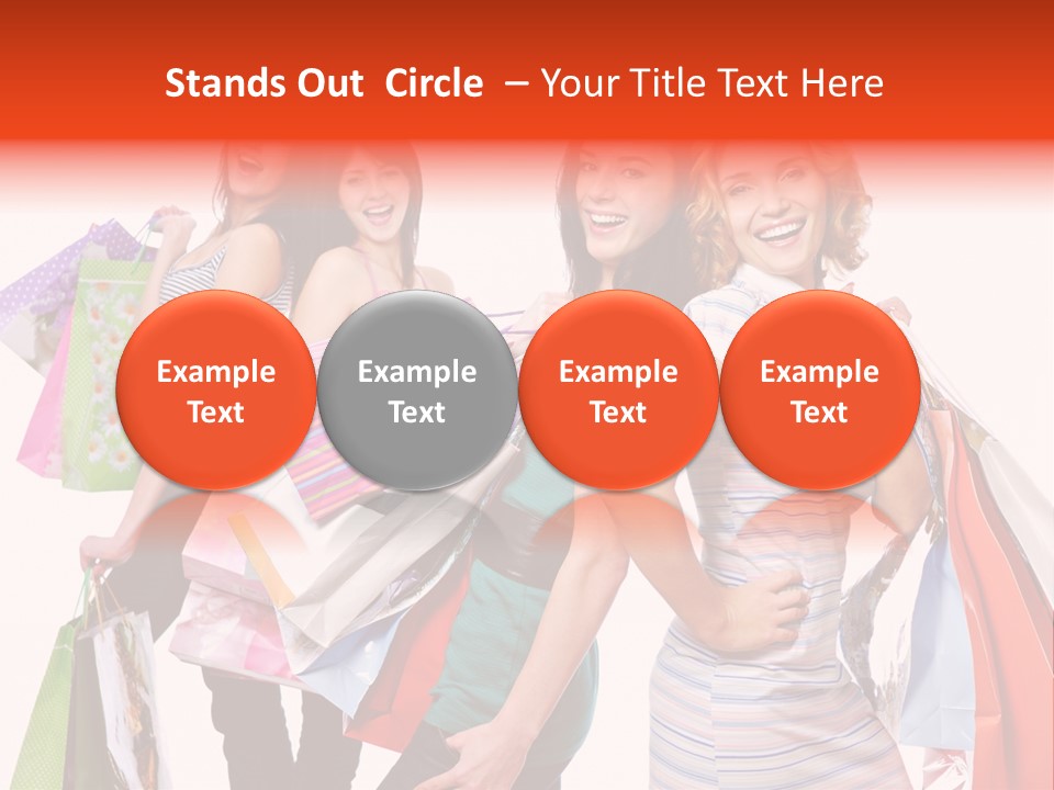 Bag Girls Caucasian PowerPoint Template