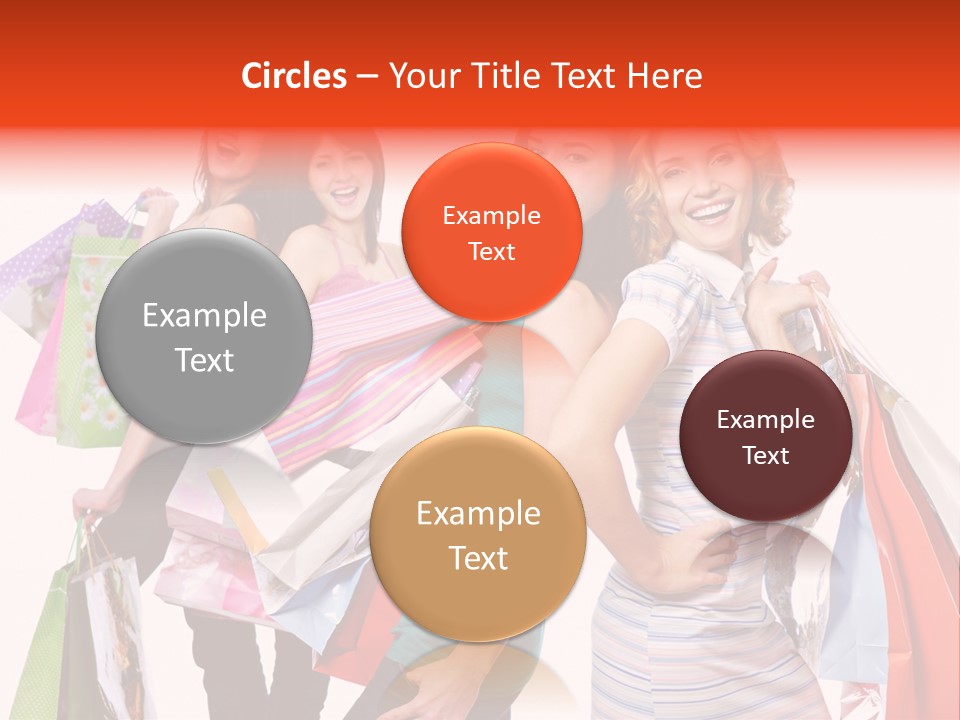 Bag Girls Caucasian PowerPoint Template