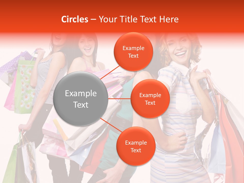 Bag Girls Caucasian PowerPoint Template