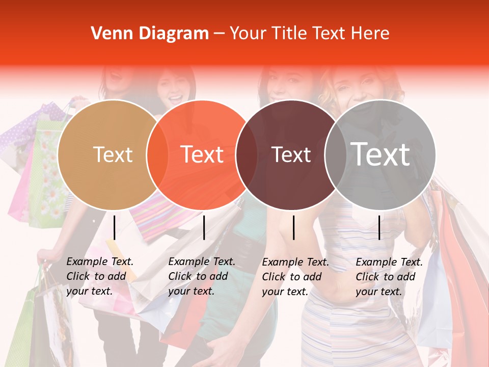 Bag Girls Caucasian PowerPoint Template