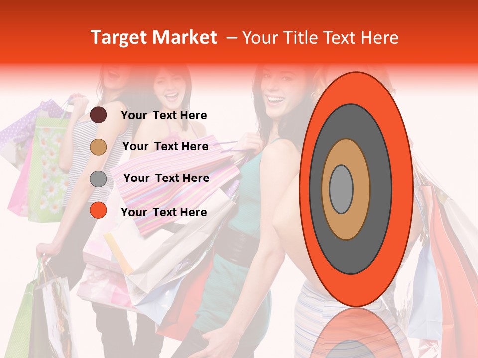 Bag Girls Caucasian PowerPoint Template