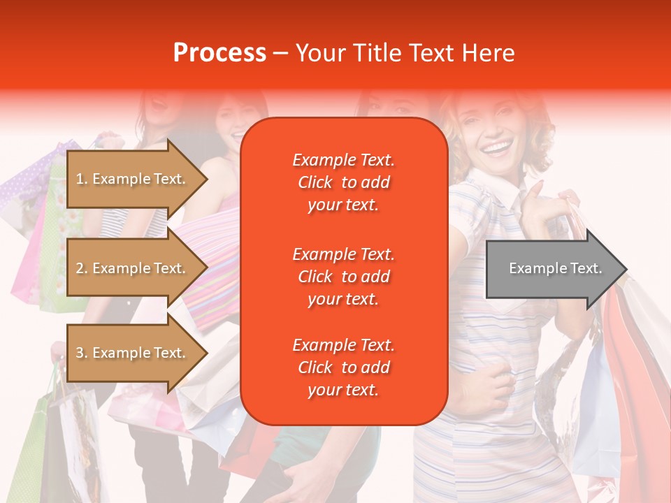 Bag Girls Caucasian PowerPoint Template