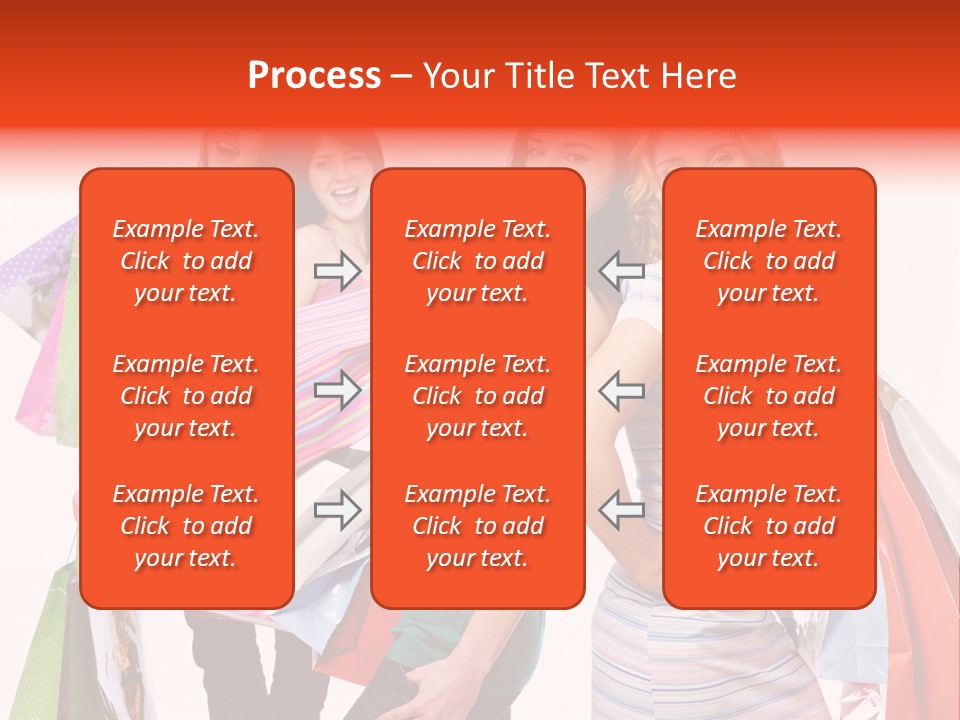 Bag Girls Caucasian PowerPoint Template