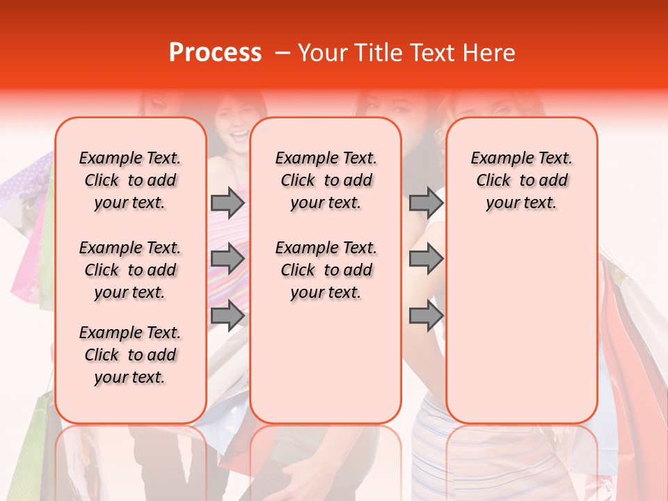 Bag Girls Caucasian PowerPoint Template