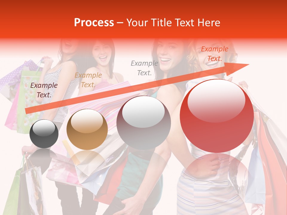 Bag Girls Caucasian PowerPoint Template