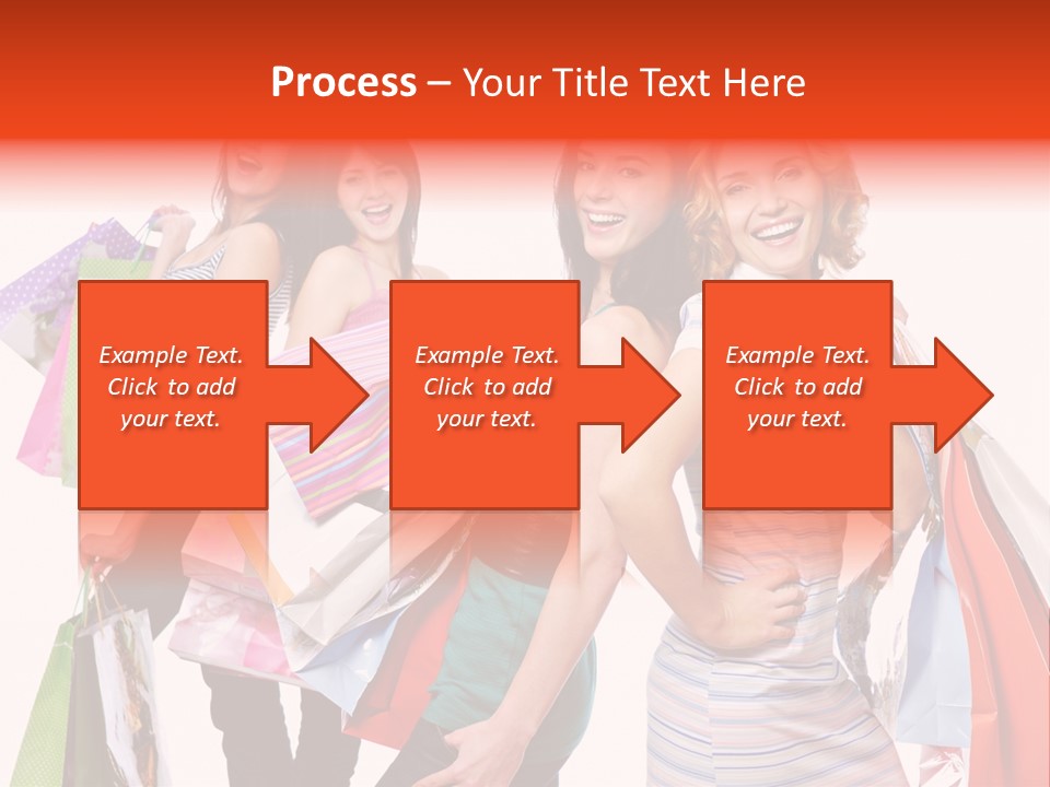 Bag Girls Caucasian PowerPoint Template