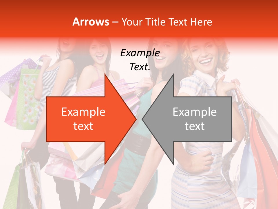 Bag Girls Caucasian PowerPoint Template