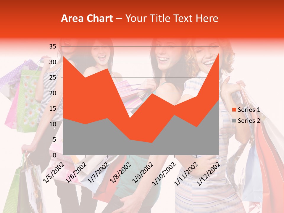 Bag Girls Caucasian PowerPoint Template