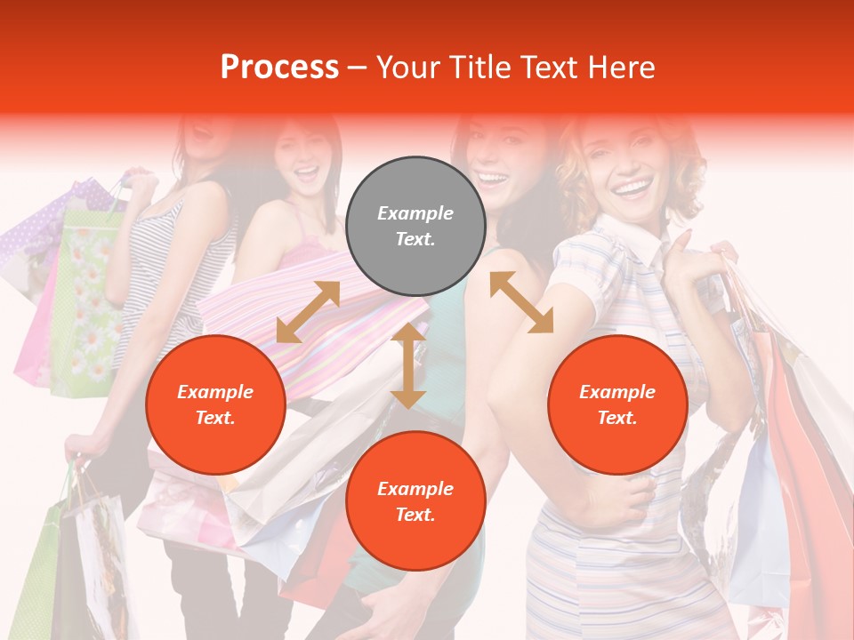 Bag Girls Caucasian PowerPoint Template