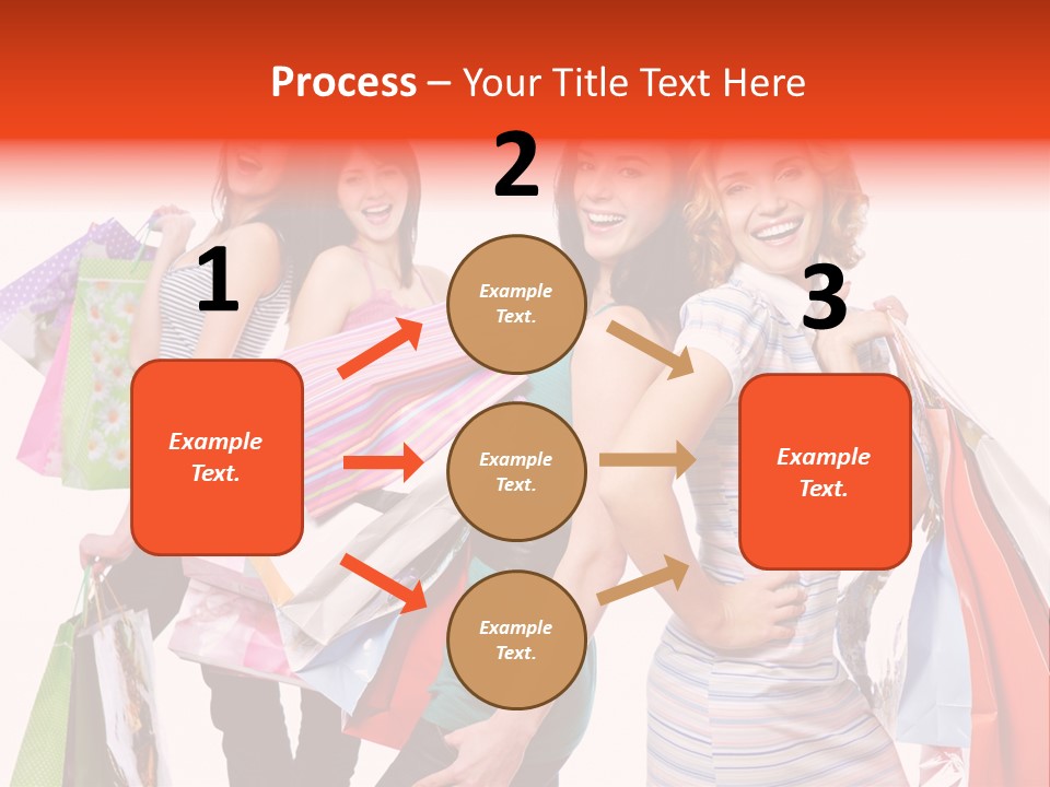 Bag Girls Caucasian PowerPoint Template