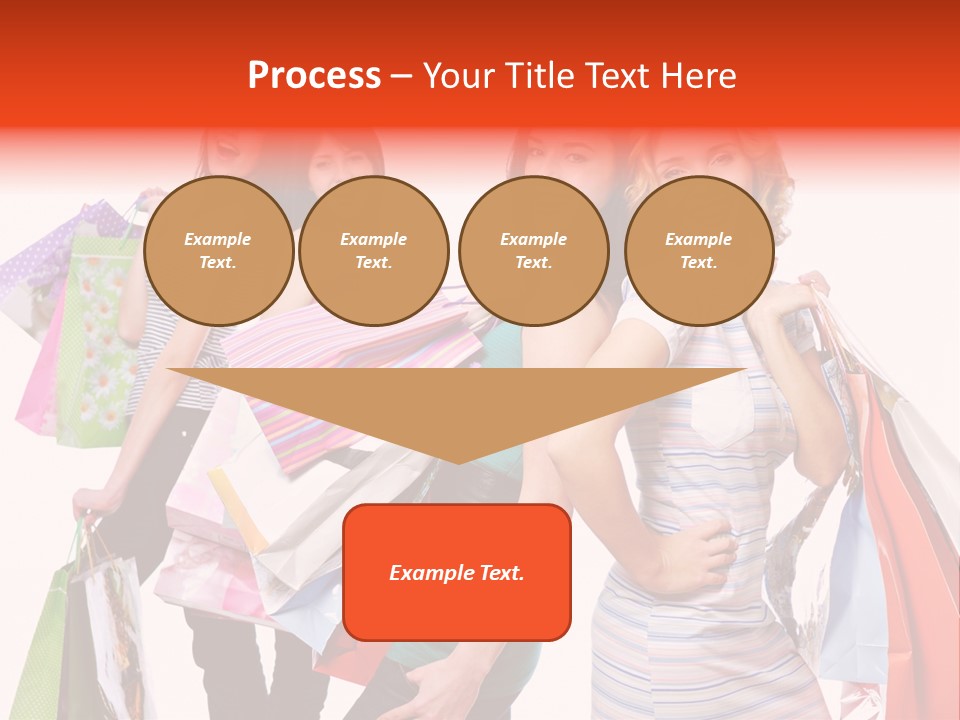 Bag Girls Caucasian PowerPoint Template