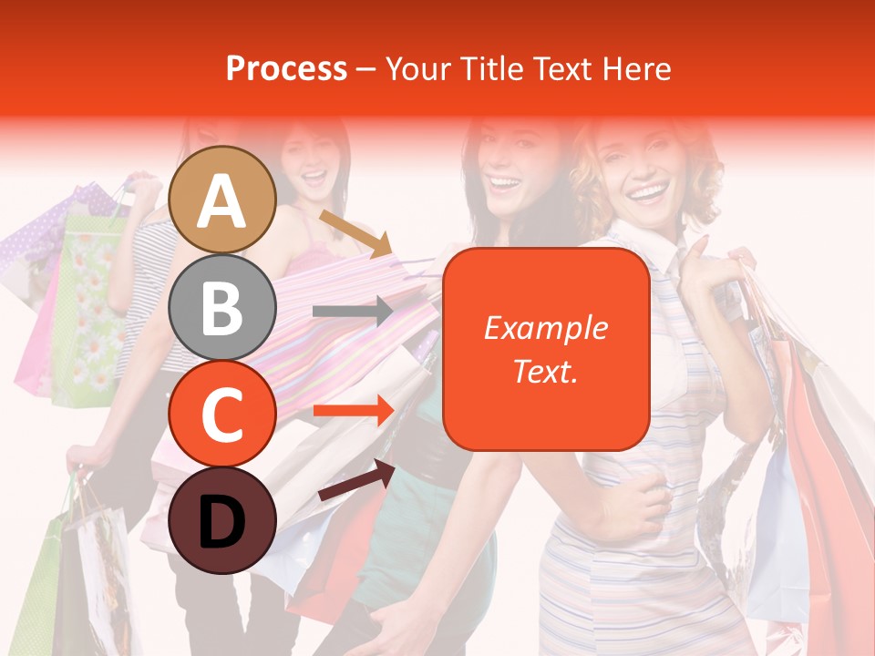 Bag Girls Caucasian PowerPoint Template