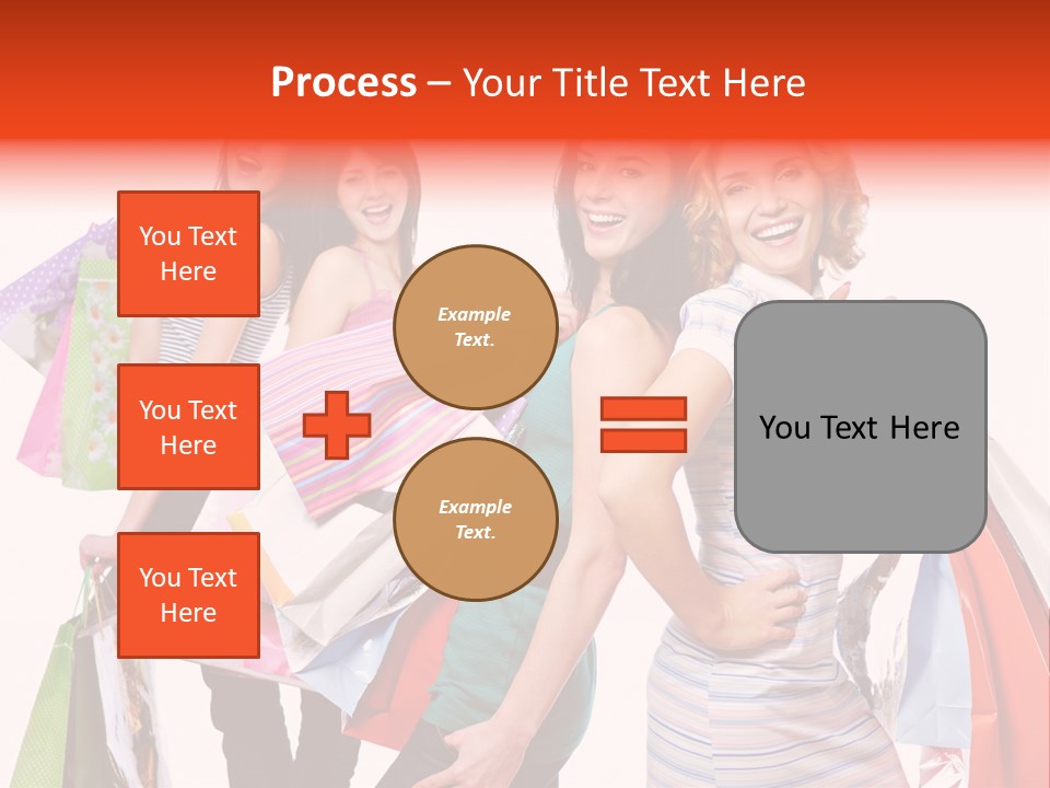 Bag Girls Caucasian PowerPoint Template