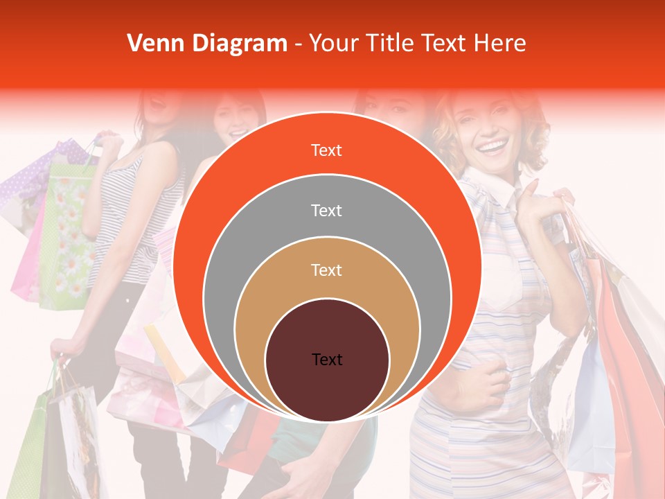 Bag Girls Caucasian PowerPoint Template