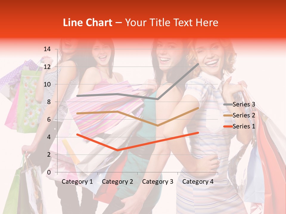 Bag Girls Caucasian PowerPoint Template