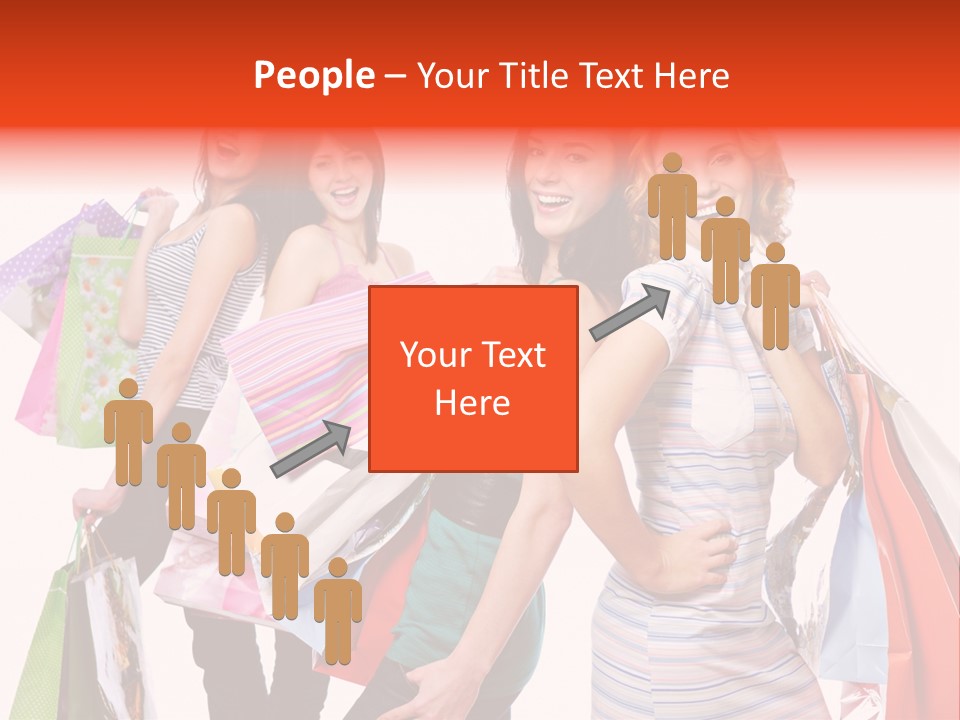 Bag Girls Caucasian PowerPoint Template