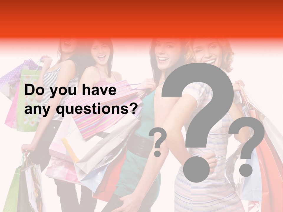 Bag Girls Caucasian PowerPoint Template