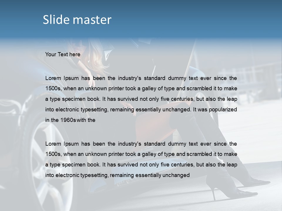 Sitting Sensuality Automobile PowerPoint Template
