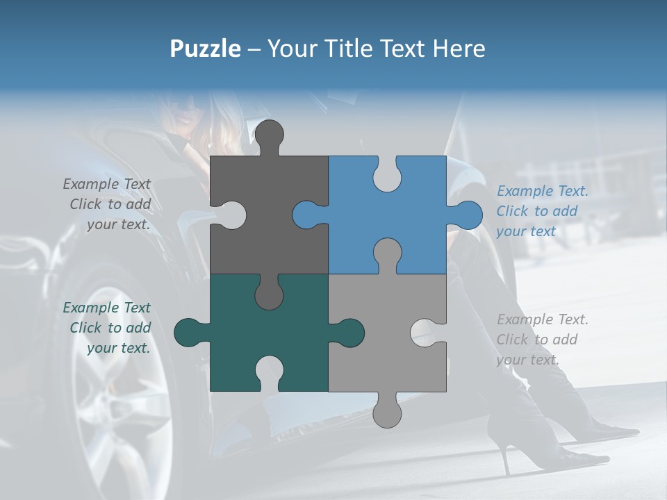 Sitting Sensuality Automobile PowerPoint Template