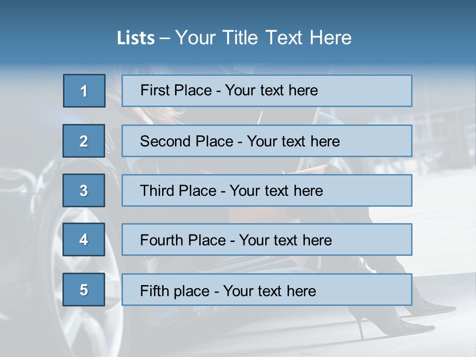 Sitting Sensuality Automobile PowerPoint Template