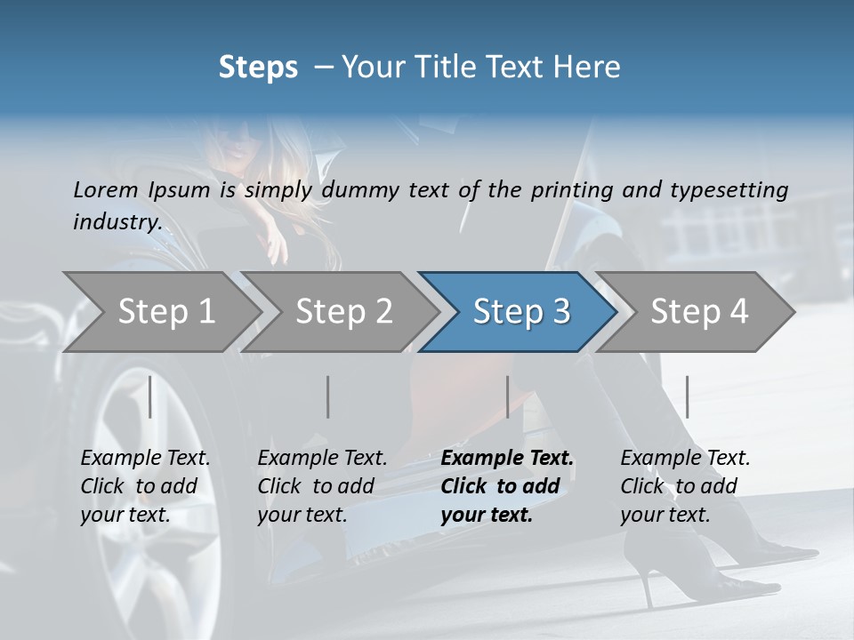 Sitting Sensuality Automobile PowerPoint Template