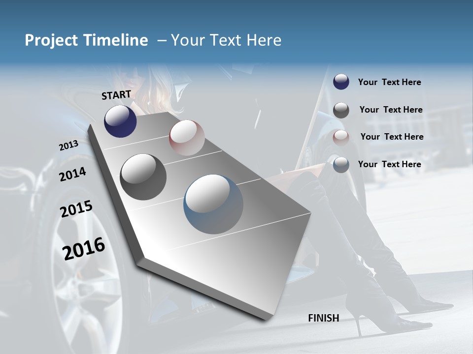 Sitting Sensuality Automobile PowerPoint Template