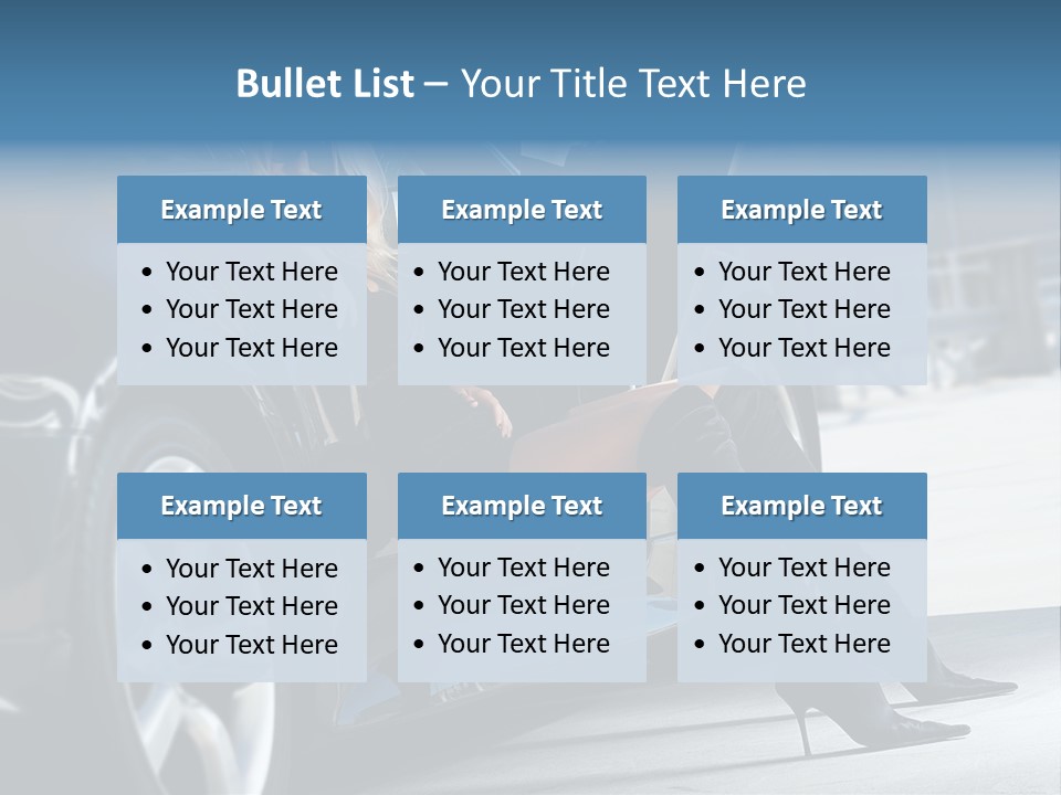 Sitting Sensuality Automobile PowerPoint Template