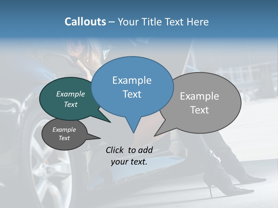 Sitting Sensuality Automobile PowerPoint Template