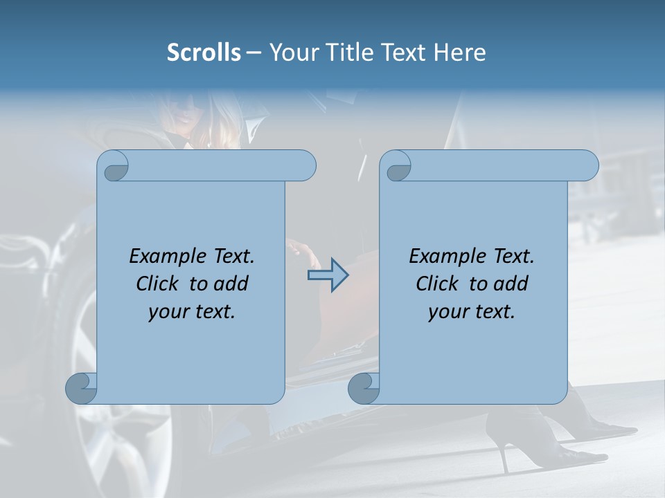 Sitting Sensuality Automobile PowerPoint Template