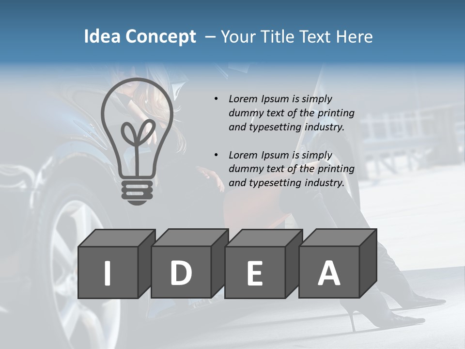 Sitting Sensuality Automobile PowerPoint Template