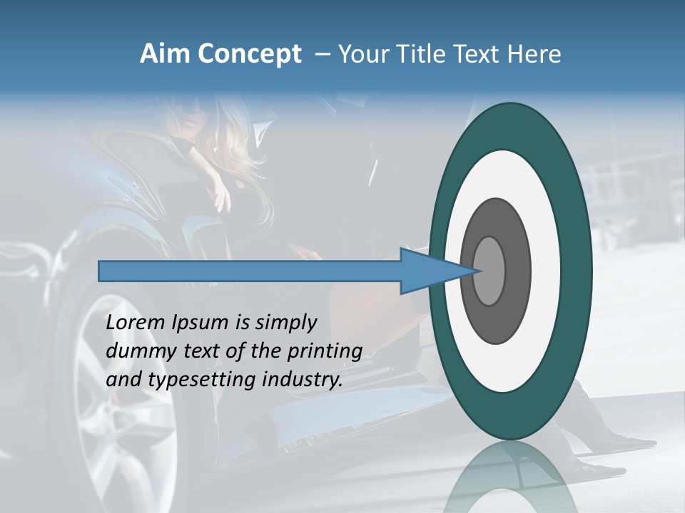 Sitting Sensuality Automobile PowerPoint Template