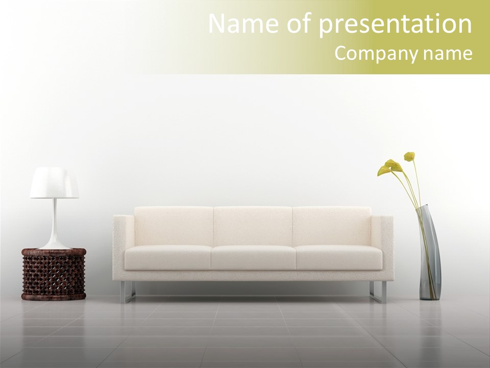 Sofa Interior Empty PowerPoint Template