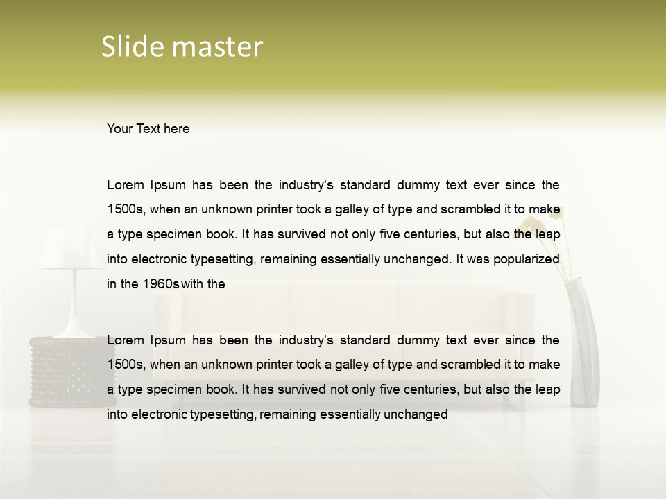 Sofa Interior Empty PowerPoint Template