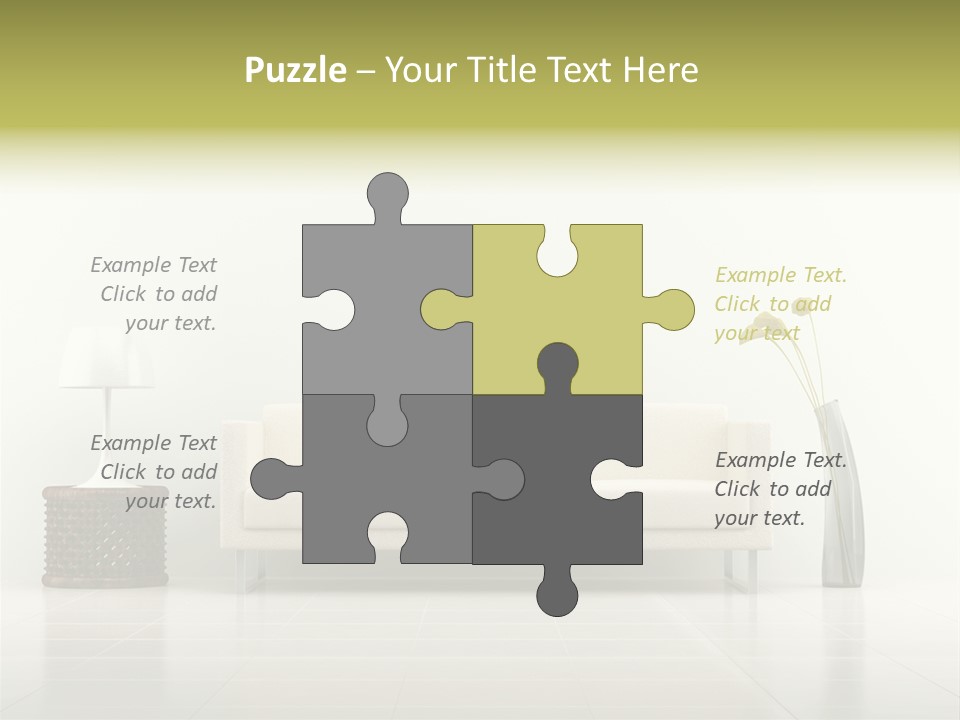 Sofa Interior Empty PowerPoint Template