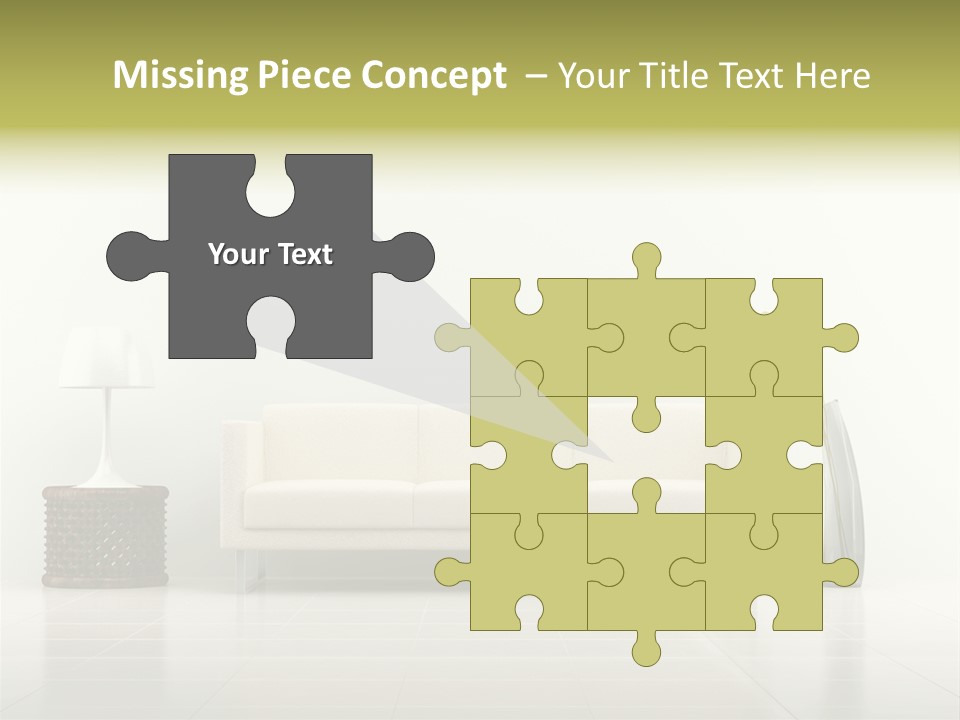 Sofa Interior Empty PowerPoint Template