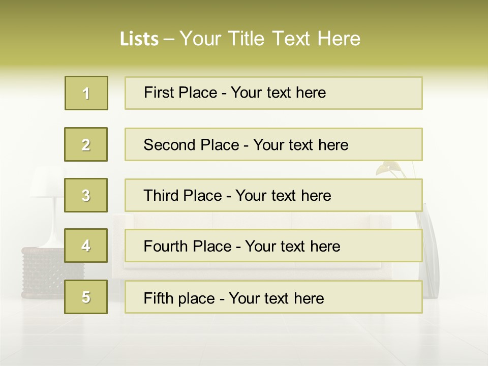 Sofa Interior Empty PowerPoint Template
