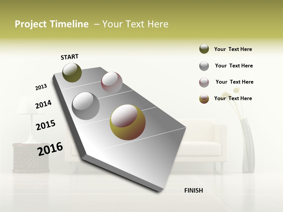 Sofa Interior Empty PowerPoint Template