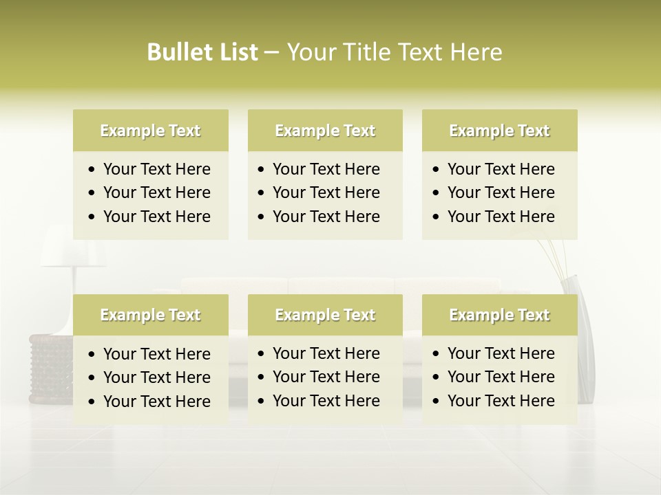 Sofa Interior Empty PowerPoint Template