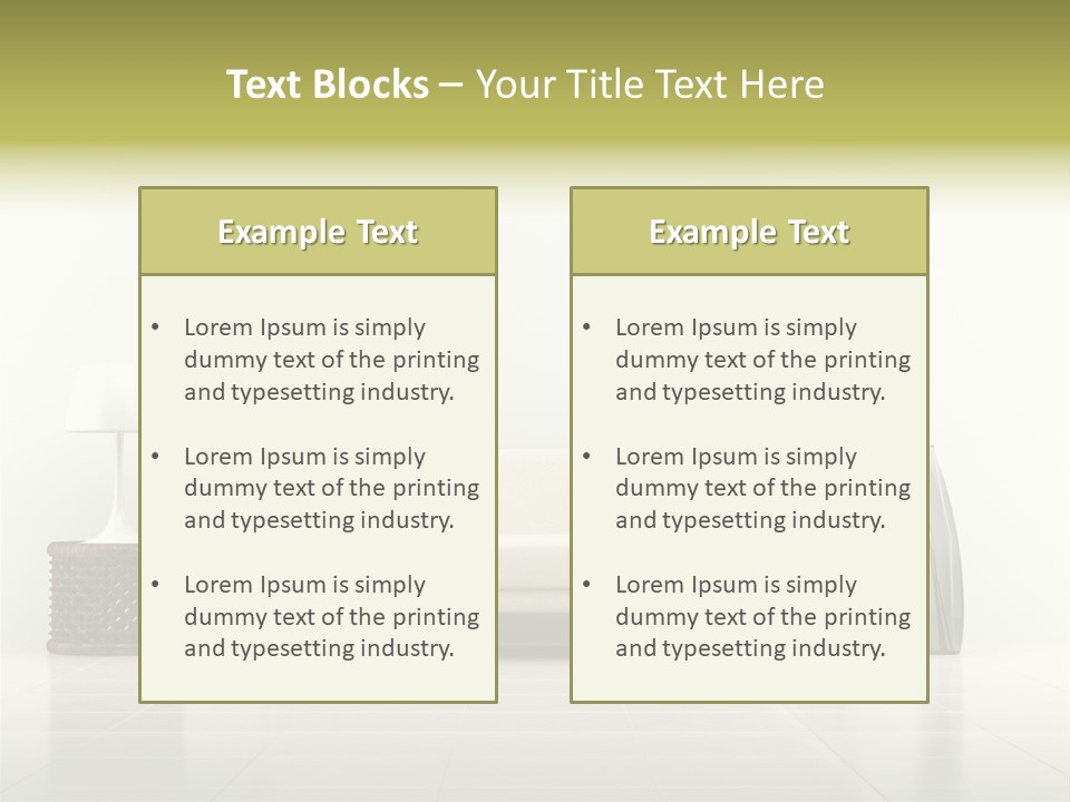 Sofa Interior Empty PowerPoint Template