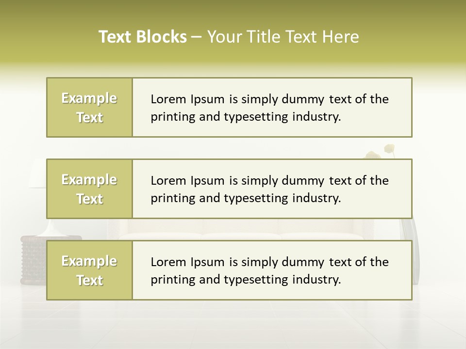 Sofa Interior Empty PowerPoint Template